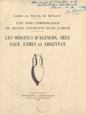 cover image of Une voie commerciale de haute antiquité dans l'Orne